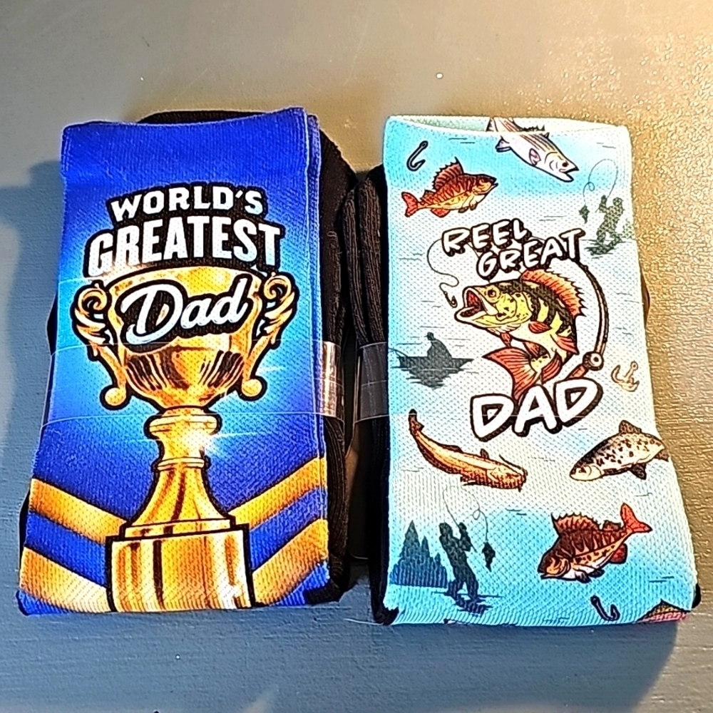 2 pairs of Rockem mens socks. I reel great Dad, World's‎ greatest Dad